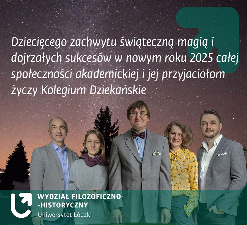 Kolegium dziekańskie na tle zimowego, rozgwieżdżonego nieba